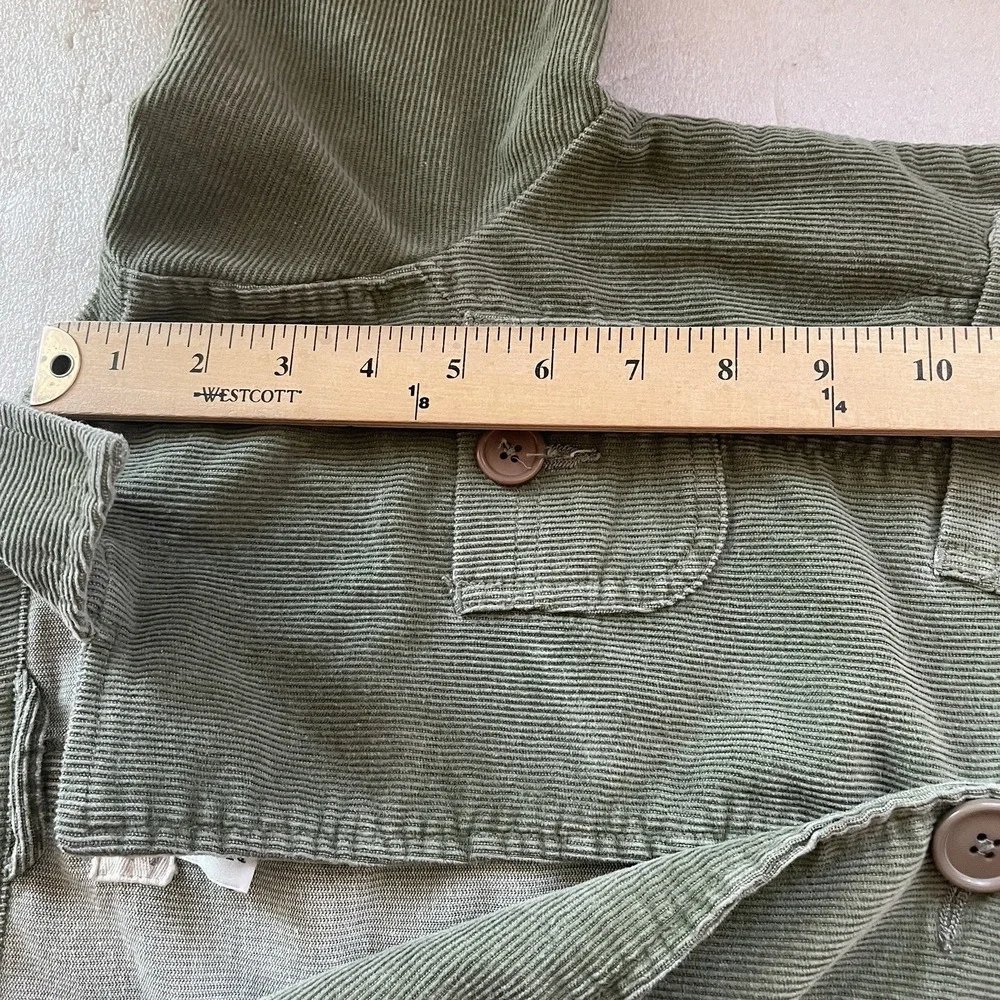 Vintage Z Cavaricci Corduroy Jacket Women S Green Cropped Y2K One Button Pockets